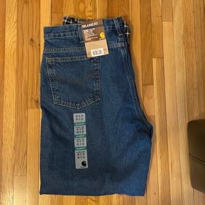 New with tags Carhartt men’s flannel-lined jeans. 38 x 34